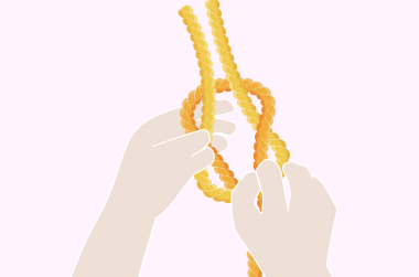 ロープワークイメージ(縄を結ぶイラスト)